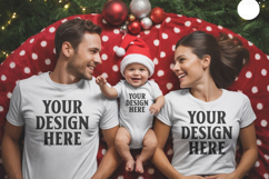 Christmas Family Matching T-Shirt Mockups | Holiday Group Product Image 1
