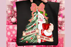 Sorta Merry Sorta Santa PNG, Brushtroke Christmas Tree Art Product Image 3