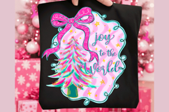 Joy To The World Png, Brushtroke Pink Christmas Png Product Image 3