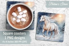 Christmas horse coaster|Square coaster sublimation| Bundle Product Image 12