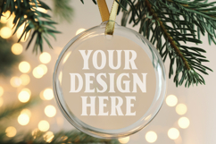Christmas Acrylic Ornament Mockups | Round Clear Acrylic Orn Product Image 1