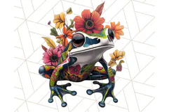 Floral Punk Frogs PNG - Neon Reble Grunge Amphibians Clipart Product Image 3