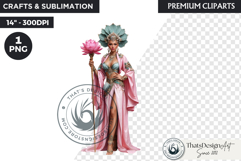 Royal Lotus Princess Fantasy Goddess Floral Clipart Product Image 1