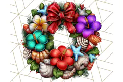 Summer Christmas Clipart PNG, Tropical Holiday Art Clip Art Product Image 3