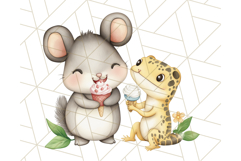 Spring Animal Ice Cream Clipart, Cute Pastel Animal PNG Product Image 3