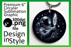 Charming Round Design Coaster Template , Astronaut Product Image 1