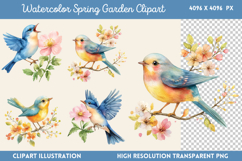Watercolor Spring Garden Clipart Bundle PNG Product Image 2