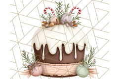 Christmas Cake Clipart PNG, Cottagecore Holiday Desserts Product Image 3