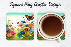 Flowers Mug coaster | Coaster | Sublimation Design Product Image 1
