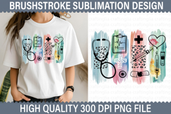 Nurse Brushstroke Sublimation Design - Brushstroke PNG Product Image 1