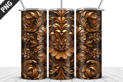Wood Carving Tumbler Wrap | Sublimation Design | Tumbler PNG Product Image 1