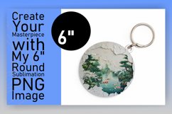 Enigmatic Depths 3D Circle Keychain PNG Design Product Image 1