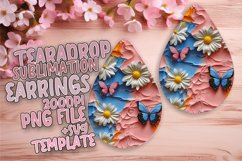 Charming Teardrop Earrings Design for Sublimation , 3D Flowe Product Image 1