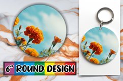 Blooming Beauty Circle: Sublimated Floral Elegance Keychain Product Image 1
