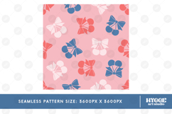 America 4th July Coquette Cherry Bow Seamless Pattern Bundle Product Image 5