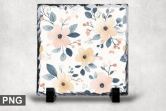 Pastel Flowers Square Sublimation Slate Design Product Image 1