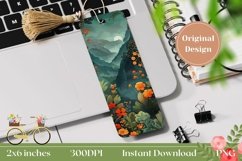 Nature Bookmark Printable, Mountains Bookmark Sublimation Product Image 1