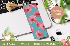 Pink Flowers Bookmark Print, Pink Daisy Bookmark Printable Product Image 1