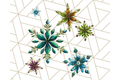 Peacock Christmas Clipart in Jewel Tones, Christmas Png Product Image 3