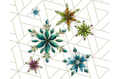 Peacock Christmas Clipart in Jewel Tones, Christmas Png Product Image 3