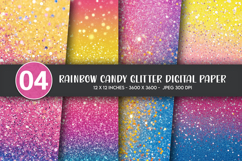 Rainbow Candy Glitter Digital Paper Product Image 1