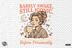 Coquette Summer Girl &amp; Coffee PNG Product Image 1