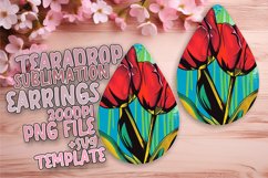 Dynamic Flower Pattern Sublimation Teardrop Earring Design Product Image 1