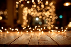Wooden Background, Christmas Lights Background Design Product Image 1