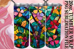 Vibrant Tree Design Stained Glass 20oz Product Image 1
