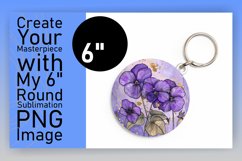 Circle Sublimation Round Keychain Design Floral Pattern Product Image 1
