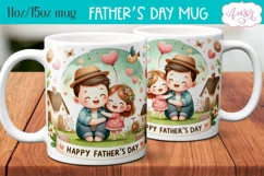 Happy Father's day mug wrap PNG | Cute dad and daughter mug Product Image 2