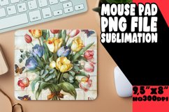 Vibrant Flower Sublimation Mouse Pad Design PNG Product Image 1