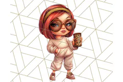 Sassy Mom Coffee PNG Clipart, Messy Bun Mom Life PNGs Product Image 3
