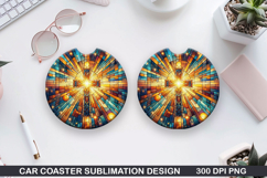 Car coaster sublimation, Easter Coaster PNG Design Product Image 1