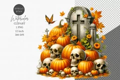 Halloween clipart, Grave clipart, Autumn clipart Product Image 1