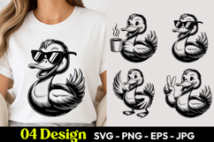 Cool Duck Cartoon SVG PNG Product Image 1