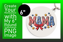Lovely Keychain Round Design PNG , Mama Product Image 1