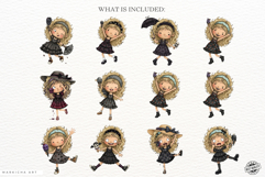 Summer Gothic Girl Clipart Product Image 11