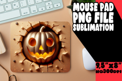 Enchanted Mouse Mat Sublimation, 3D Pumpkin Product Image 1