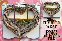 Summer Serenity Tumbler Sublimation - 3D Heart Frame Product Image 1