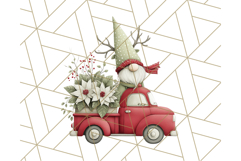 Vintage Truck Christmas Gnomes Clipart PNG, Cute Gnome Png Product Image 3