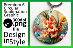 Chic Round Design Car Coaster PNG , Flowers Product Image 1