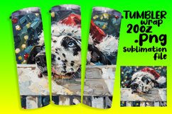 Winter Tumbler Wrap Sublimation Peeking Dog Christmas Product Image 1