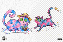 Whimsical Summer Cat Png Clipart Product Image 1