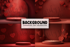 Red Heart Texture Podium Background Product Image 1