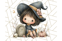 Spooky Little Witches Halloween Clipart PNG Product Image 3