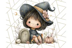 Spooky Little Witches Halloween Clipart PNG Product Image 3