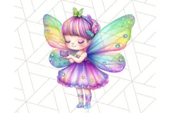 Pastel Fairy Clip Art PNG With Glitter, Rainbow Fairy Png Product Image 3
