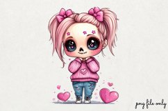 Valentines day skeletons Clipart PNG Product Image 1