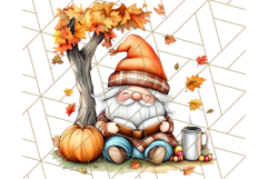 Fall Gnome PNG Clipart, Cute Autumn Gnomes with Pumpkins Product Image 3